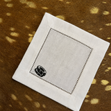 Game Night Embroidered Linen Cocktail Napkin Set