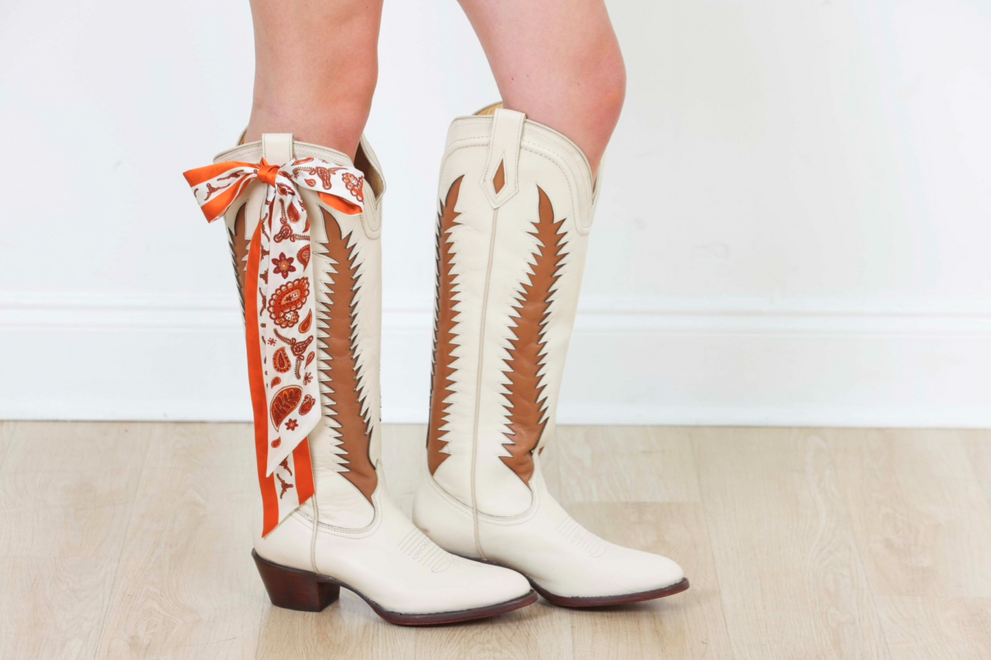 KATE X BURNT ORANGE PAISLEY SCARF TRIO