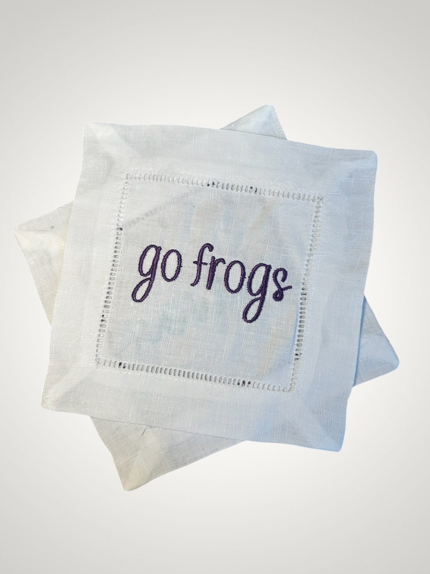Go Frogs Embroidered Cocktail Napkins
