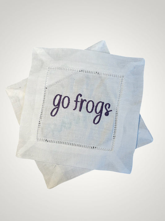 Go Frogs Embroidered Cocktail Napkins
