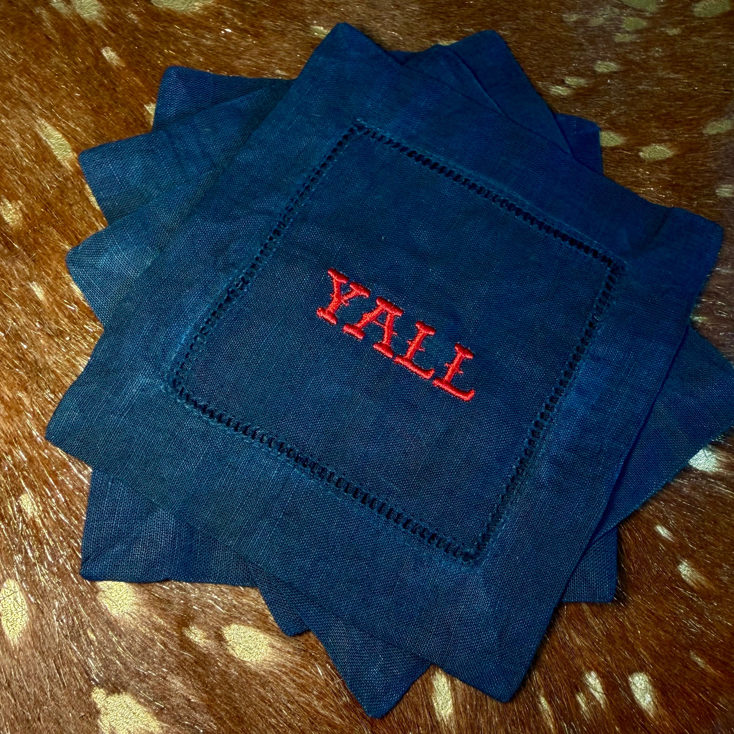 Y’all Embroidered Linen Cocktail Napkins