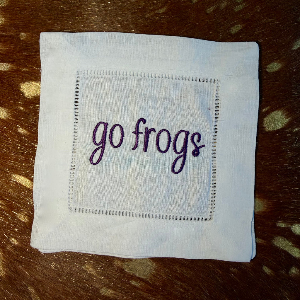 Go Frogs Embroidered Cocktail Napkins