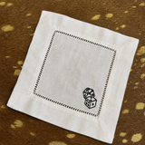 Game Night Embroidered Linen Cocktail Napkin Set