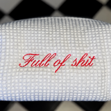 Silly Embroidered Waffle Cosmetic Bag