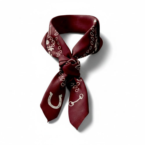 Embroidered Maroon Bandana Scarf